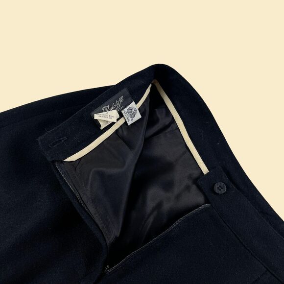 Vintage 80s black wool skirt, size 12 Radcliffe Petites midi to maxi skirt - Picture 7 of 8